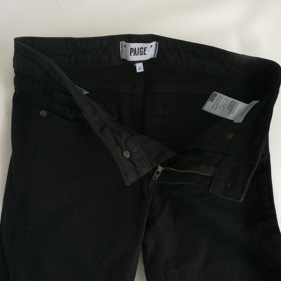 Paige Skyline Skinny Black Jeans 27 - Picture 3 of 10